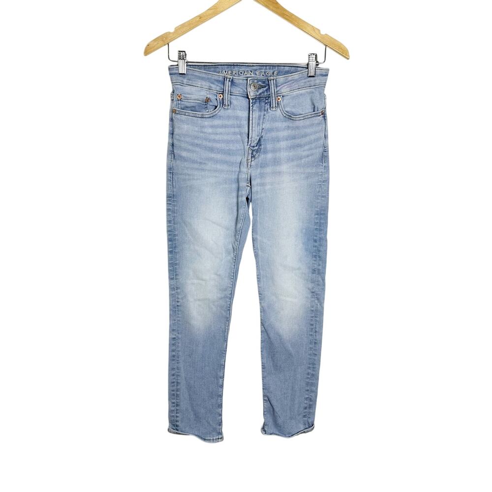 American Eagle AirFlex 360 Slim Fit Straight Leg Light Wash Jeans Mens 26x28